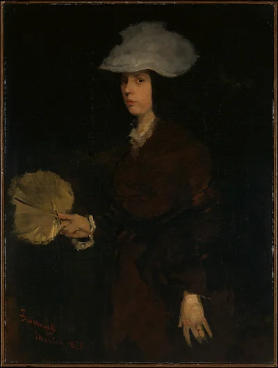 Lady with Fan by Frank Duveneck