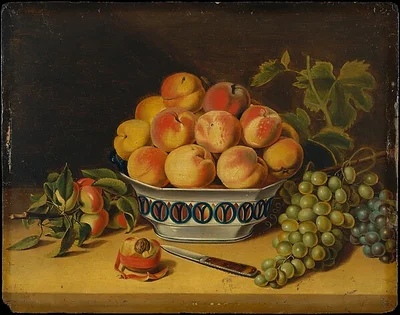 Still Life: Peaches and Grapes by John  A. Woodside