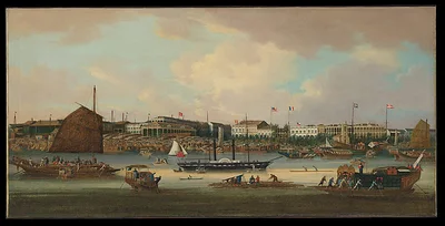 Canton Waterfront (The Hongs at Canton) by Unknown Artist