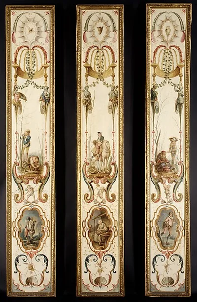 November and December (part of a set illustrating the months of the year) by Antoine Watteau