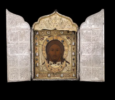 Triptych with the Mandylion by The Kremlin Armory Workshops, Moscow
