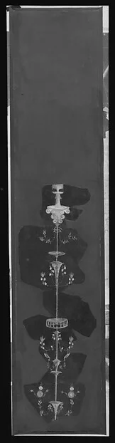 Wall painting on white ground: fragment with candelabrum, from the imperial villa at Boscotrecase by Unknown Artist