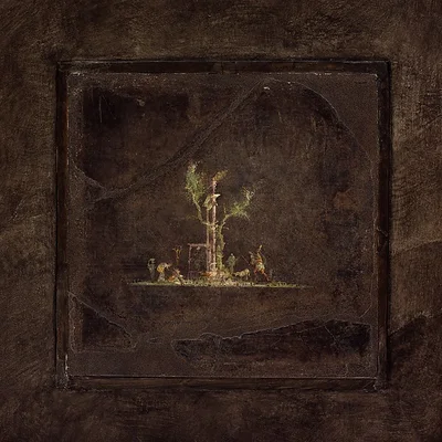 Wall painting on black ground: landscape, from the imperial villa at Boscotrecase by Unknown Artist