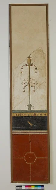 Wall painting on white ground: candelabrum, from the imperial villa at Boscotrecase by Unknown Artist