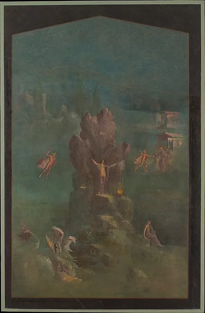 Wall painting: Perseus and Andromeda in landscape, from the imperial villa at Boscotrecase by Unknown Artist