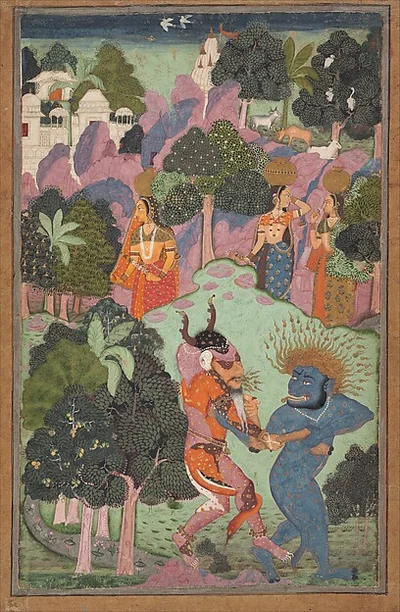 Demons Fighting Over an Animal Limb by Unknown Artist