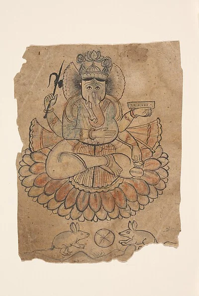 Seated Four-Armed Ganesha by Unknown Artist