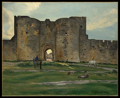 Porte de la Reine at Aigues-Mortes by Jean-Frédéric Bazille