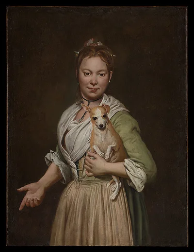 A Woman with a Dog by Giacomo Ceruti