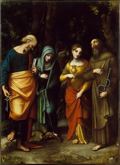 Saints Peter, Martha, Mary Magdalen, and Leonard by Correggio (Antonio Allegri)