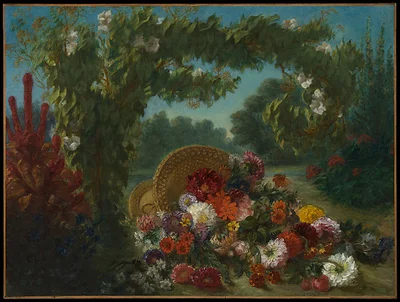 Basket of Flowers by Eugène Delacroix