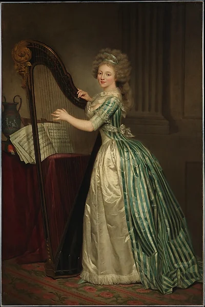 Self-Portrait with a Harp by Rose Adélaïde Ducreux