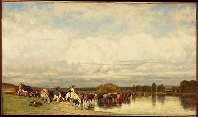 Cows Crossing a Ford by Jules Dupré