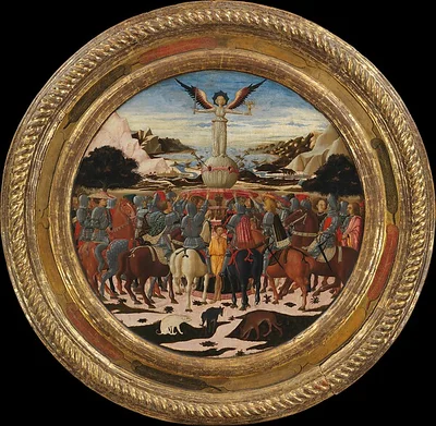 The Triumph of Fame; (reverse) Impresa of the Medici Family and Arms of the Medici and Tornabuoni Families by Giovanni di ser Giovanni Guidi (called Scheggia)