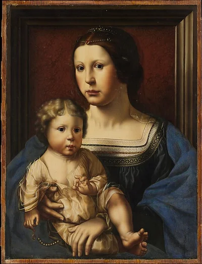 Anna van Bergen (1492–1541) and Her Son Hendrik (born 1519) as the Virgin and Child by Jan Gossart (called Mabuse)