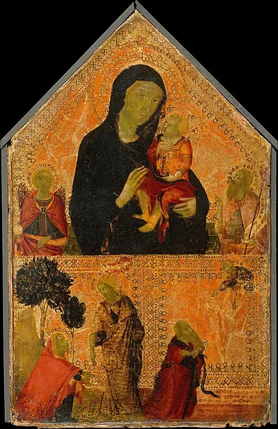 Madonna and Child with Saints Michael and John the Baptist; The Noli Me Tangere; The Conversion of Saint Paul by Italian (Pisan) Painter