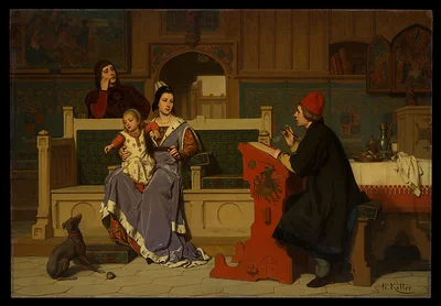 Hugo van der Goes Making a Portrait of Mary of Burgundy by Wilhelm (Guillaume) Koller