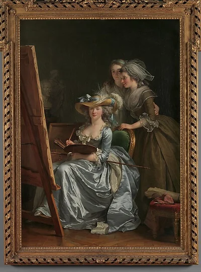 Self-Portrait with Two Pupils, Marie Gabrielle Capet (1761–1818) and Marie Marguerite Carraux de Rosemond (1765–1788) by Adélaïde Labille-Guiard