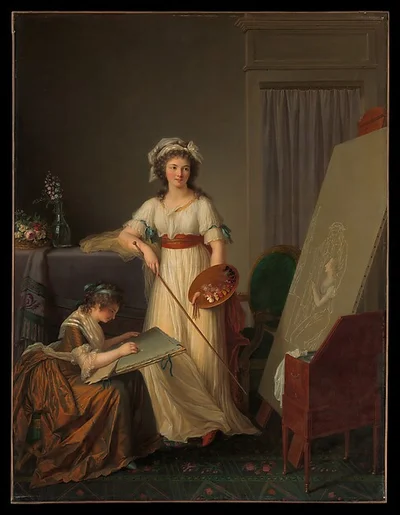 The Interior of a Woman Painter's Studio by Marie Victoire Lemoine