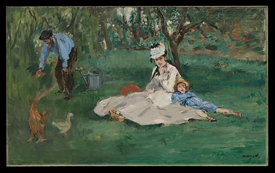 The Monet Family in Their Garden at Argenteuil by Edouard Manet