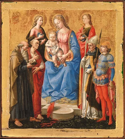 Madonna and Child with Six Saints by Pesellino (Francesco di Stefano)