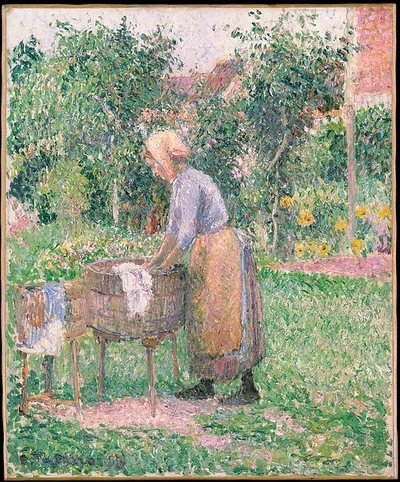 A Washerwoman at Eragny by Camille Pissarro