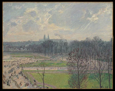 The Garden of the Tuileries on a Winter Afternoon by Camille Pissarro