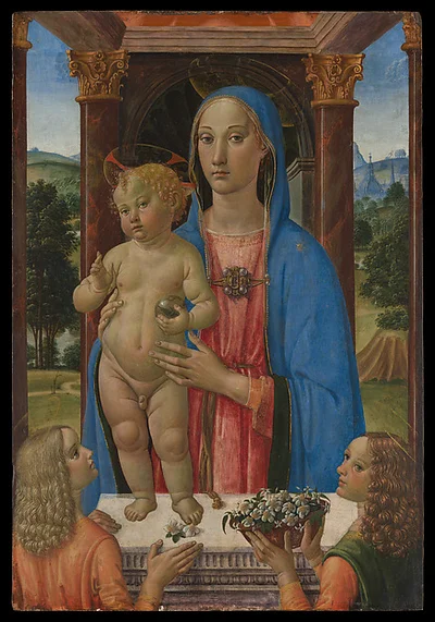 Madonna and Child with Two Angels by Cosimo Rosselli