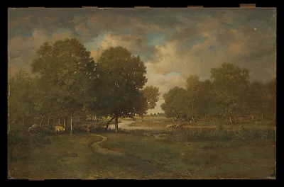 A River in a Meadow by Théodore Rousseau