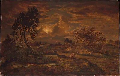 Sunset near Arbonne by Théodore Rousseau
