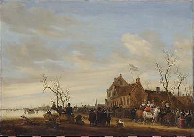 Drawing the Eel by Salomon van Ruysdael