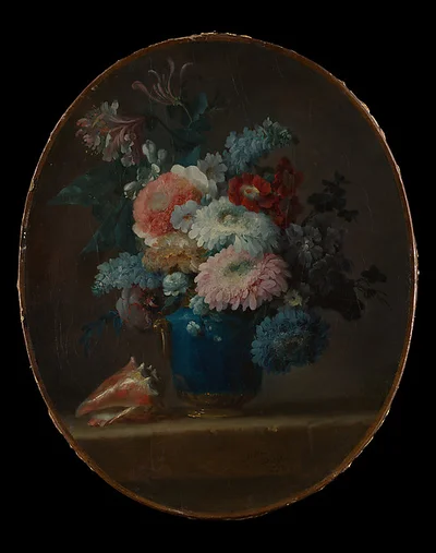 Vase of Flowers and Conch Shell by Anne Vallayer-Coster