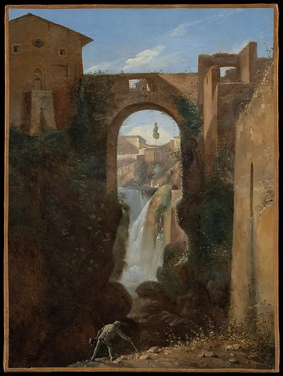 Ponte San Rocco and Waterfalls, Tivoli by François Marius Granet
