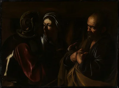 The Denial of Saint Peter by Caravaggio (Michelangelo Merisi)