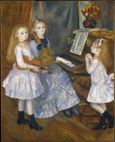 The Daughters of Catulle Mendès, Huguette (1871–1964), Claudine (1876–1937), and Helyonne (1879–1955) by Auguste Renoir