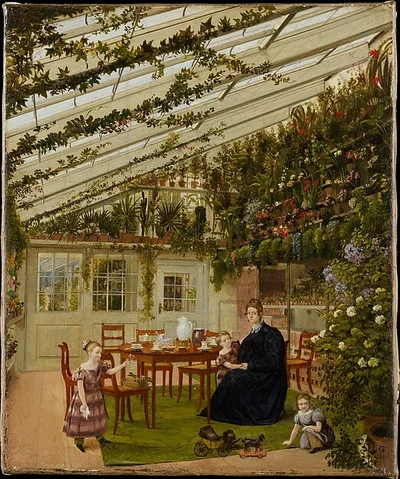 The Family of Mr. Westphal in the Conservatory by Eduard Gaertner