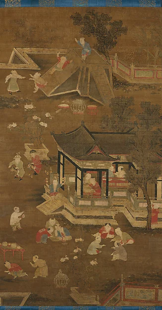 Children playing in the palace garden by Unidentified artist