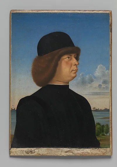 Portrait of Alvise Contarini(?); (verso) A Tethered Roebuck by Jacometto (Jacometto Veneziano)