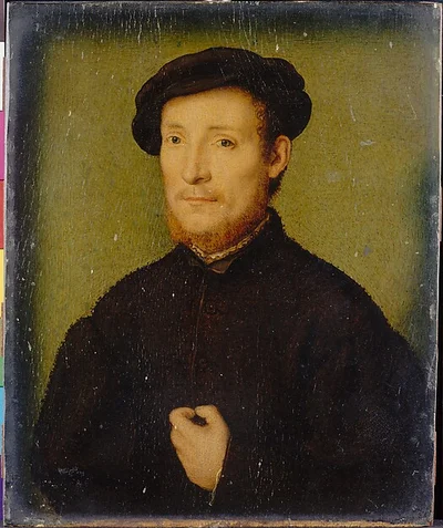 Portrait of a Man with His Hand on His Chest by Attributed to Corneille de Lyon