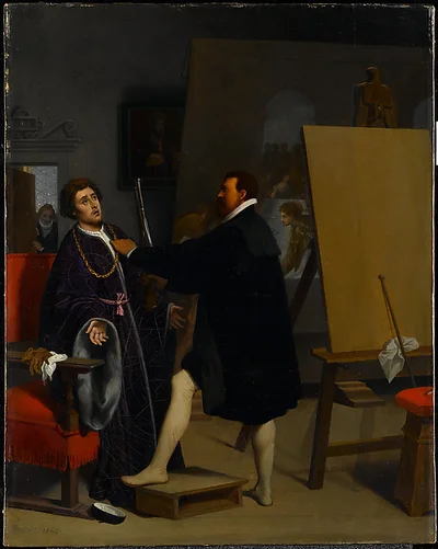 Aretino in the Studio of Tintoretto by Jean Auguste Dominique Ingres