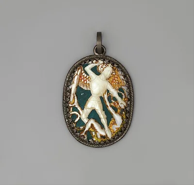 Pendant Medallion with Michael Slaying the Dragon by Unknown Artist