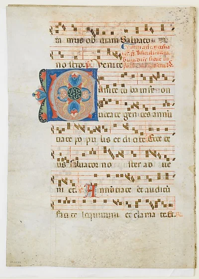 Bifolium with Initial C, from an Antiphonary by Unknown Artist