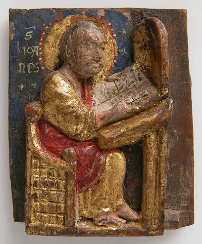 Miniature Relief of Saint John the Evangelist at His Writing Table by Unknown Artist