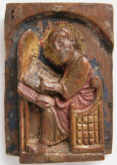 Miniature Relief of a Saint Luke at His Writing Table by Unknown Artist