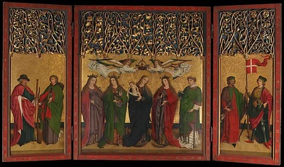 The Burg Weiler Altar Triptych (Altarpiece with the Virgin and Child and Saints) by Master of the Burg Weiler Altarpiece