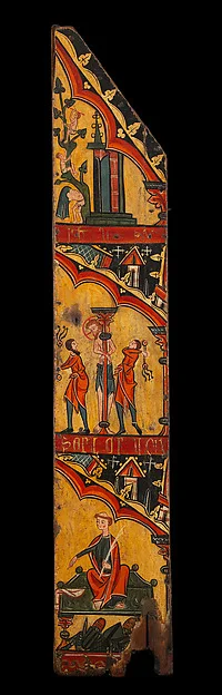 Scenes from the Life of Christ: Disrobing Youths from the Entry into Jerusalem, Flagellation, and Angel at the Sepulchre by Unknown Artist