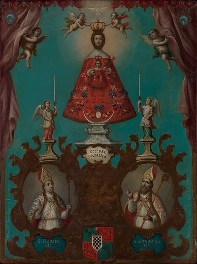The Virgin of El Camino with St. Fermín and St. Saturnino by Nicolás Enríquez