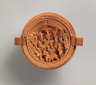 Half of a Prayer Bead with the Crucifixion by Unknown Artist