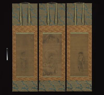 White-Robed Kannon, Kanzan, and Jittoku by Unidentified artist