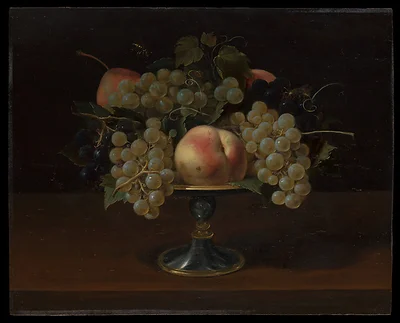 Still Life of Grapes and Peaches by Panfilo Nuvolone